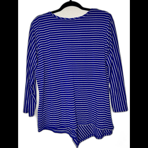 Jocelyn Smith Collection Women XL Textured Long Sleeve Purple Stripe - Picture 3 of 3